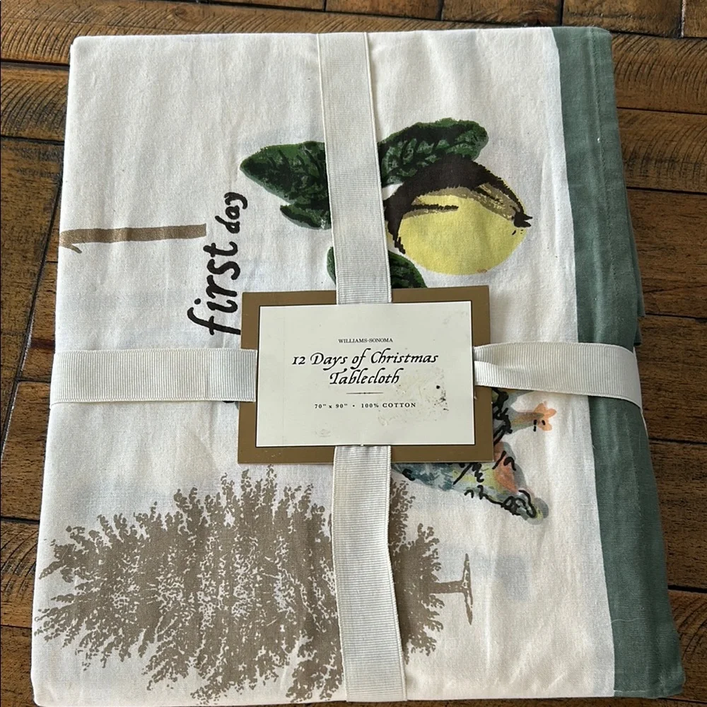Williams Sonoma 12 days of Christmas tablecloth